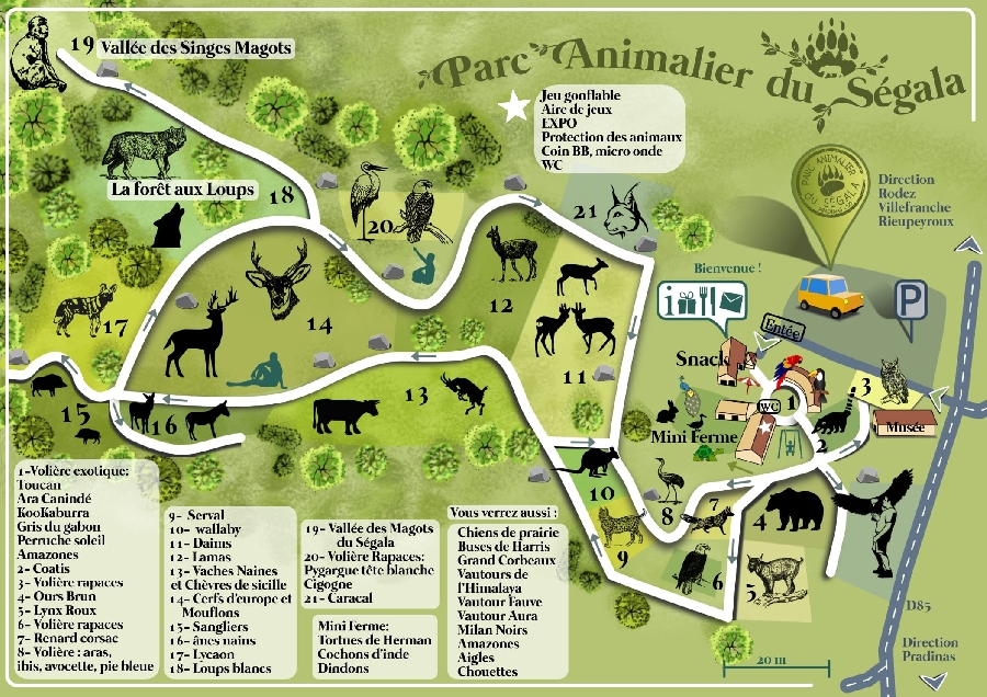 Parc animalier du Ségala - Pradinas - Aveyron, tourisme en groupe